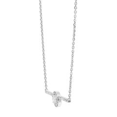 Messika 0.36Cttw Glam'Azone Diamond Chain Necklace 18K White Gold 18.5 Inches