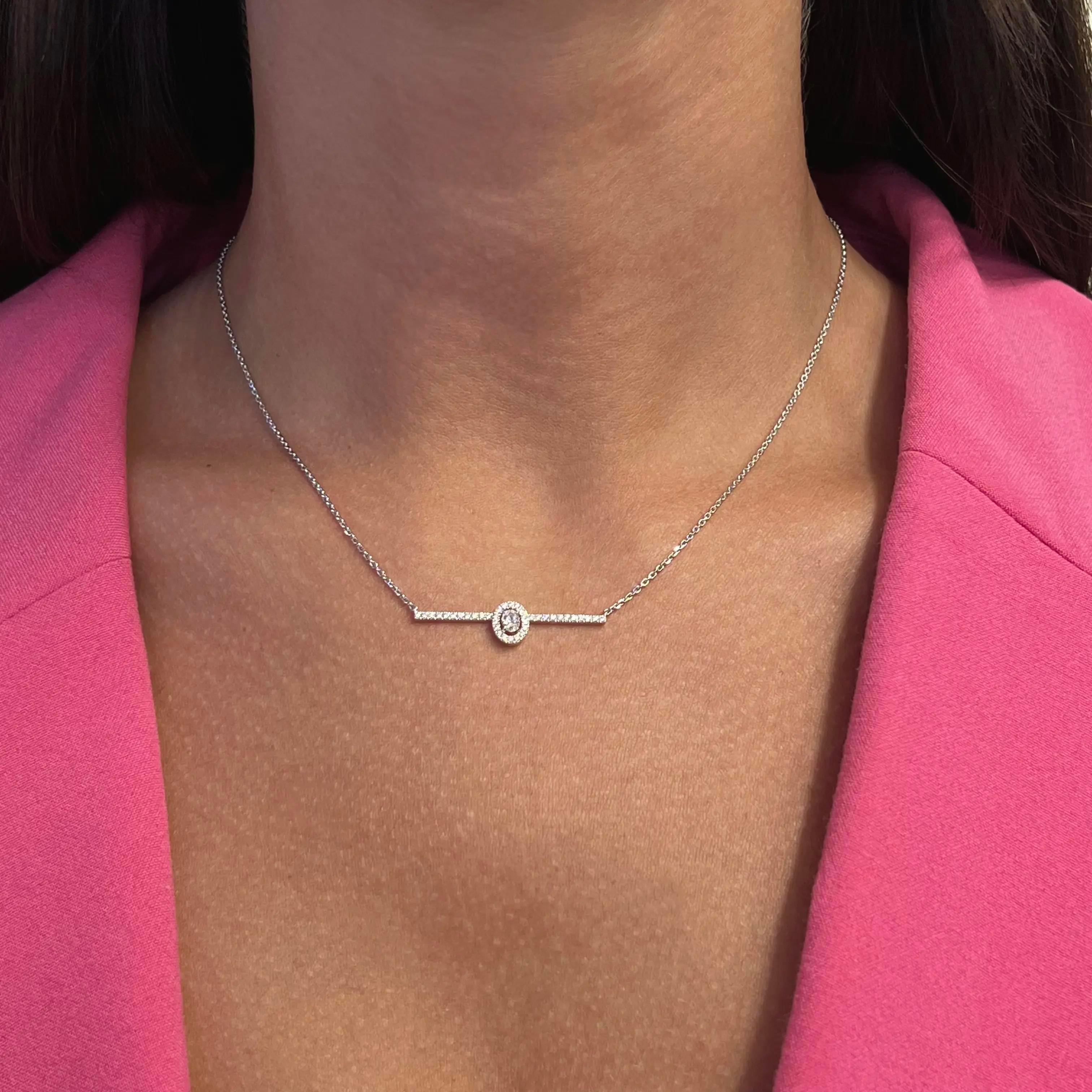 Messika 0.36Cttw Glam'Azone Diamond Chain Necklace 18K White Gold 18.5 Inches  Neuf - En vente à New York, NY