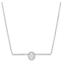 Messika 0.36Cttw Glam'Azone Diamond Chain Necklace 18K White Gold 18.5 Inches 