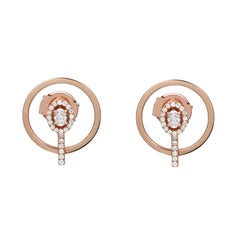 Messika 0.36Cttw Glam'Azone Graphic Diamond Stud Earrings 18K Rose Gold