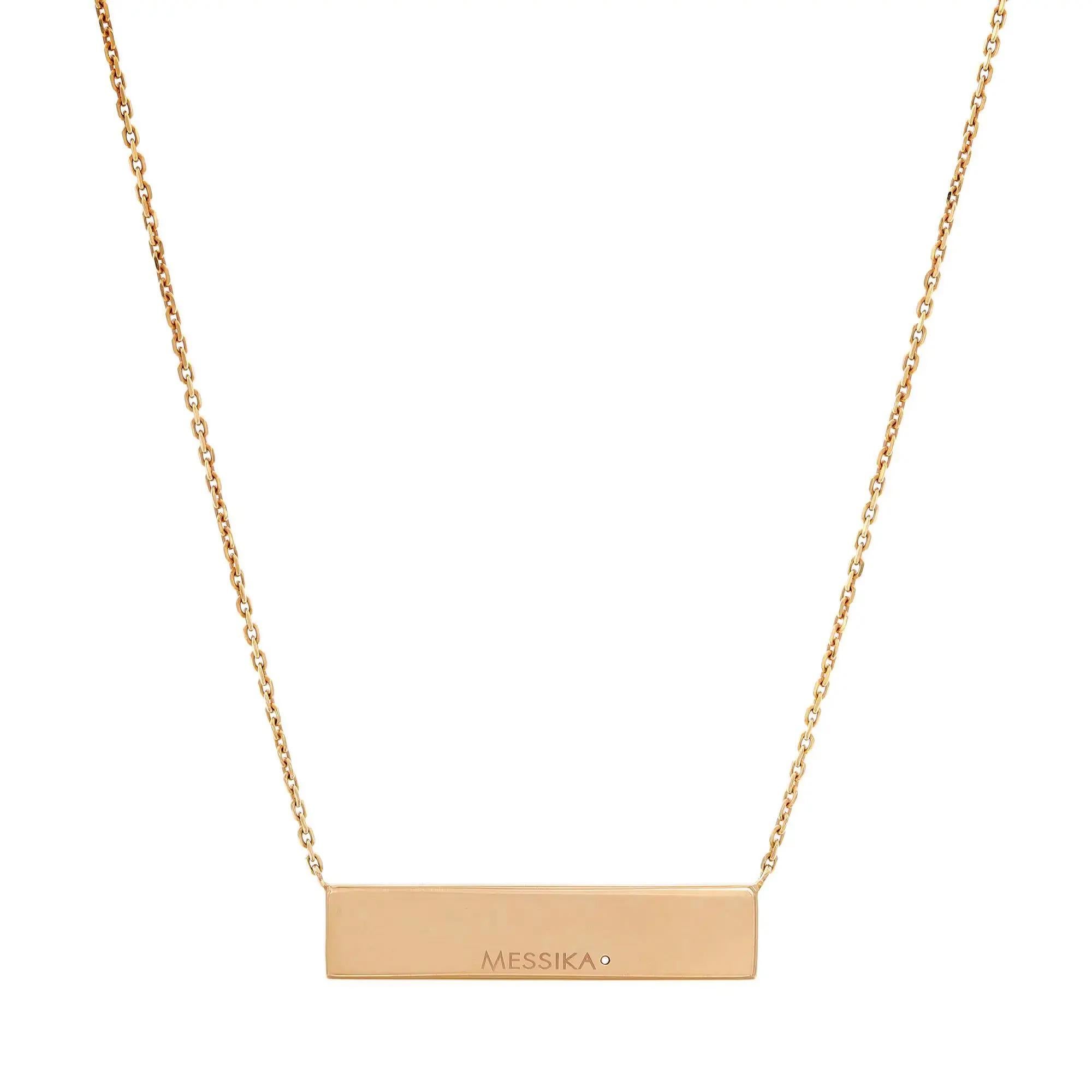Elegant and alluring, this Messika Kate diamond horizontal bar chain necklace features a row of pave set round cut shimmering white diamonds weighing 0.36 carat. Diamond quality: G color and VS clarity. Crafted in fine 18K rose gold. The necklace is