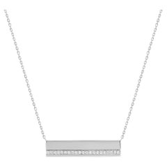 Messika 0.36Cttw Kate Horizontal Bar Pendant Necklace 18K White Gold 17 Inches 