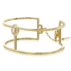 Messika 0.36Ctw Manch Glam'Azone Bracciale con diamanti a 2 file in oro giallo 18K SZ Small