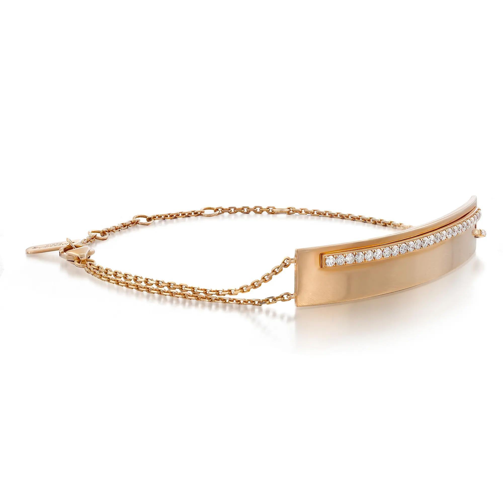 Moderne Messika 0.44Cttw Kate Diamond Chain Bracelet 18K Rose Gold 7.5 Inches en vente