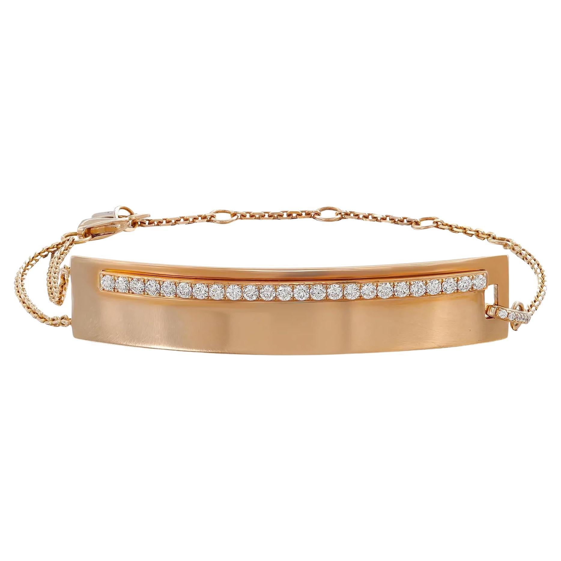 Messika 0.44Cttw Kate Diamond Chain Bracelet 18K Rose Gold 7.5 Inches en vente
