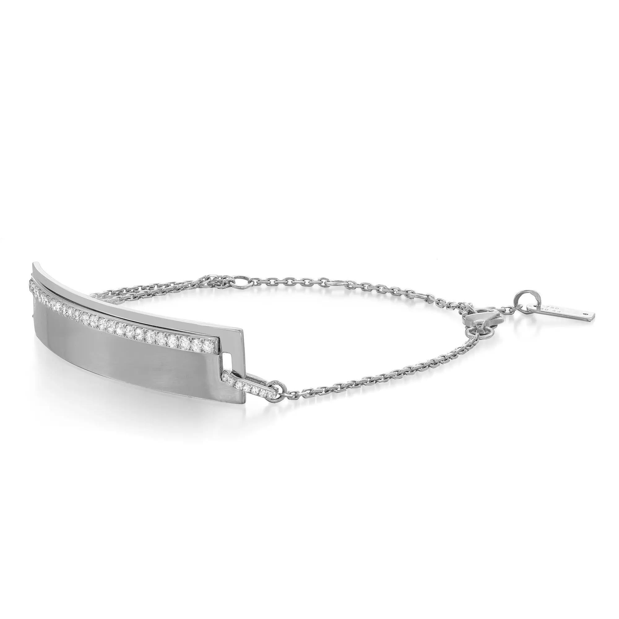 Moderne Messika 0.44Cttw Kate Sur Chaine Diamond Bracelet 18K White Gold 7.5 Inches en vente