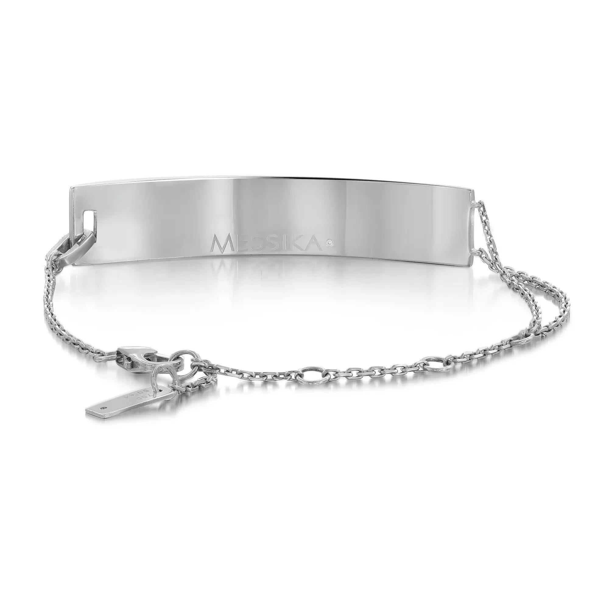 Modern Messika 0.44Cttw Kate Sur Chaine Diamond Bracelet 18K White Gold 7.5 Inches For Sale
