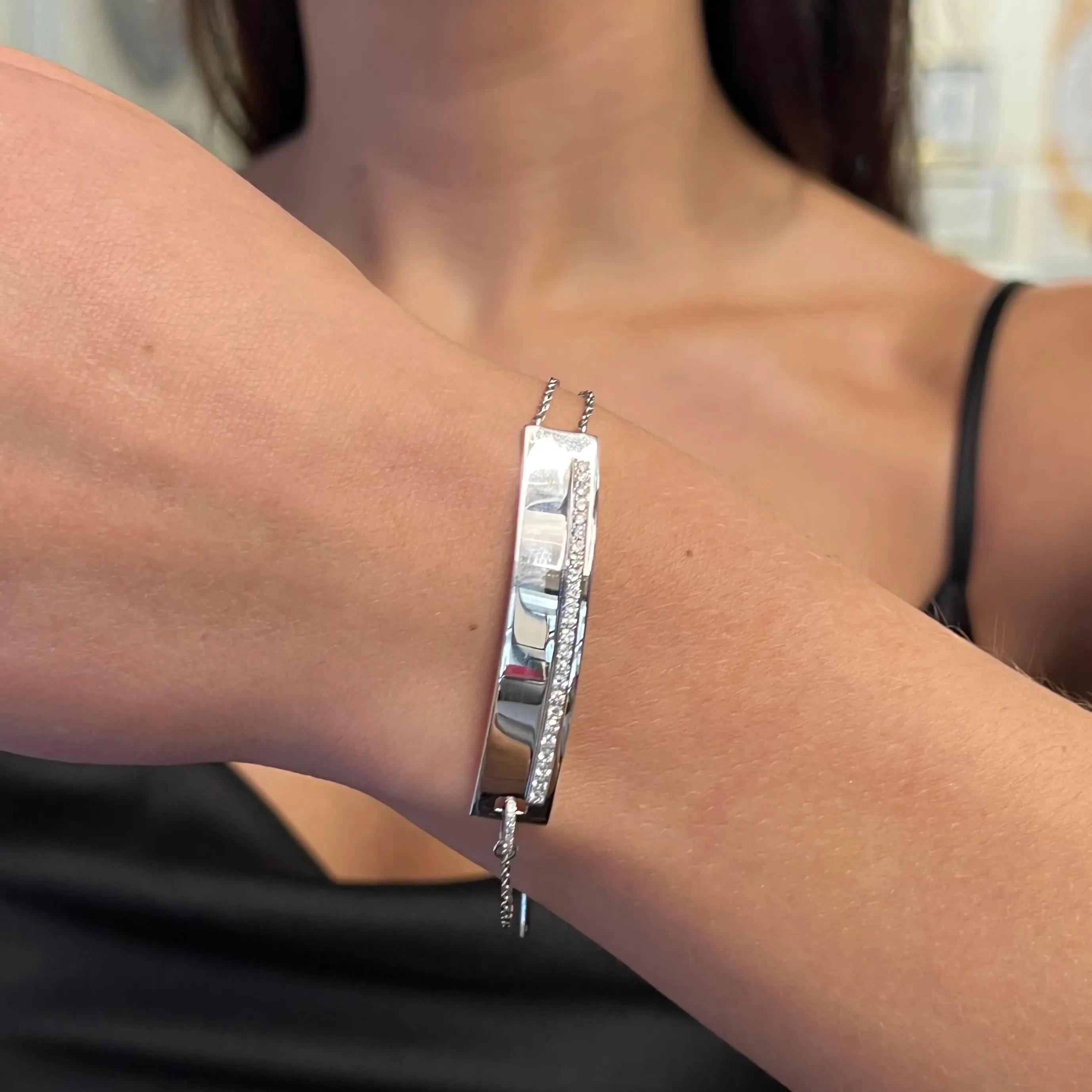 Messika 0.44Cttw Kate Sur Chaine Diamond Bracelet 18K White Gold 7.5 Inches Neuf - En vente à New York, NY