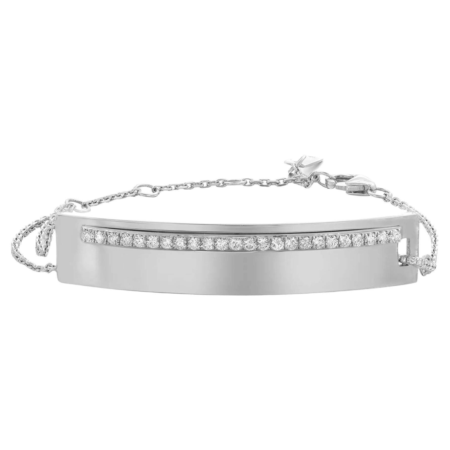 Messika 0.44Cttw Kate Sur Chaine Diamond Bracelet 18K White Gold 7.5 Inches For Sale