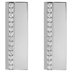 Messika 0.47Cttw Diamond Vertical Bar Drop Earrings Or blanc 18K 