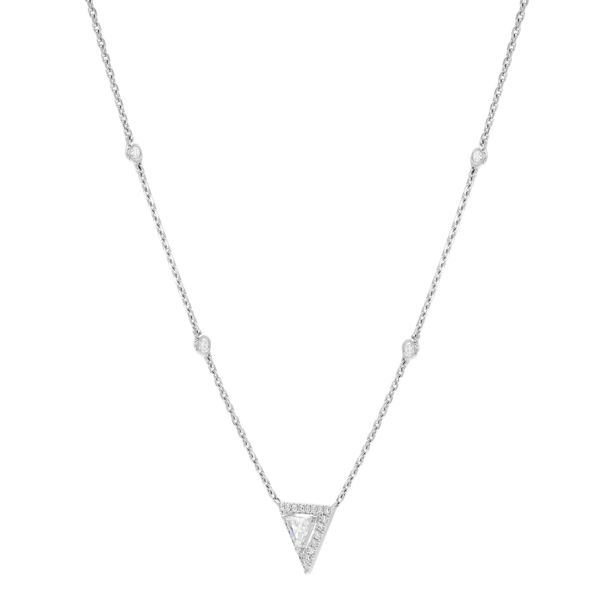 Moderno Messika 0.47Cttw Thea Collana con catena di diamanti in oro bianco 18K 17.5 pollici in vendita