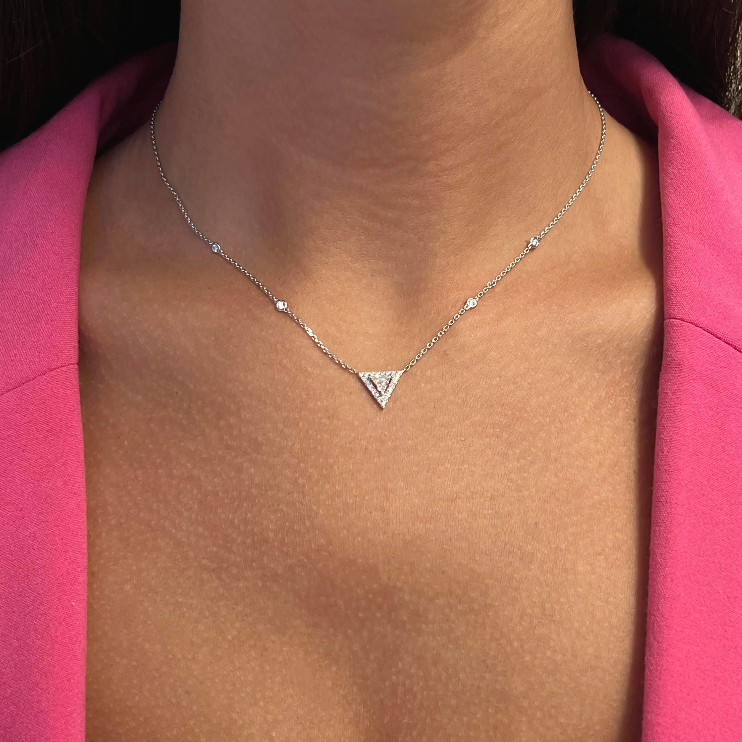 Messika 0.47Cttw Thea Diamond Chain Necklace 18K White Gold 17.5 Inches Neuf - En vente à New York, NY