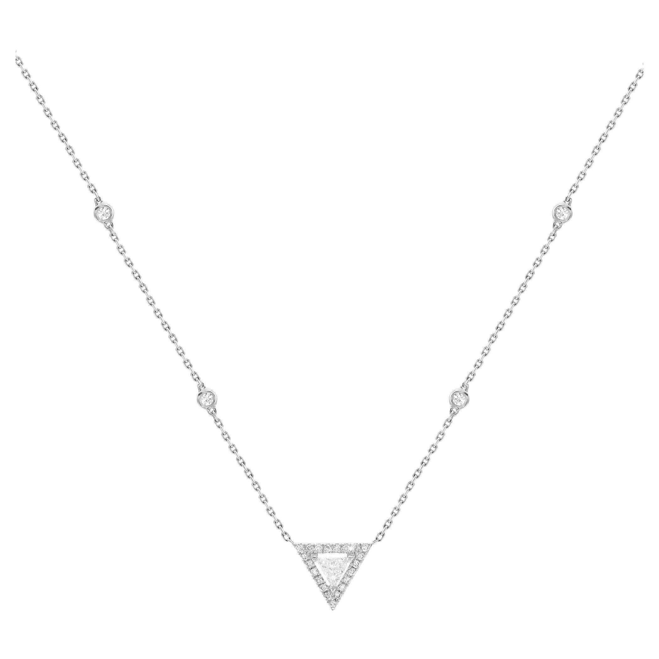 Messika 0.47Cttw Thea Diamond Chain Necklace 18K White Gold 17.5 Inches For Sale