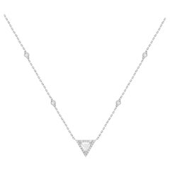 Messika 0,47 Gesamtkaratgewicht Thea Diamantkette Halskette 18K Weißgold 17,5 Zoll