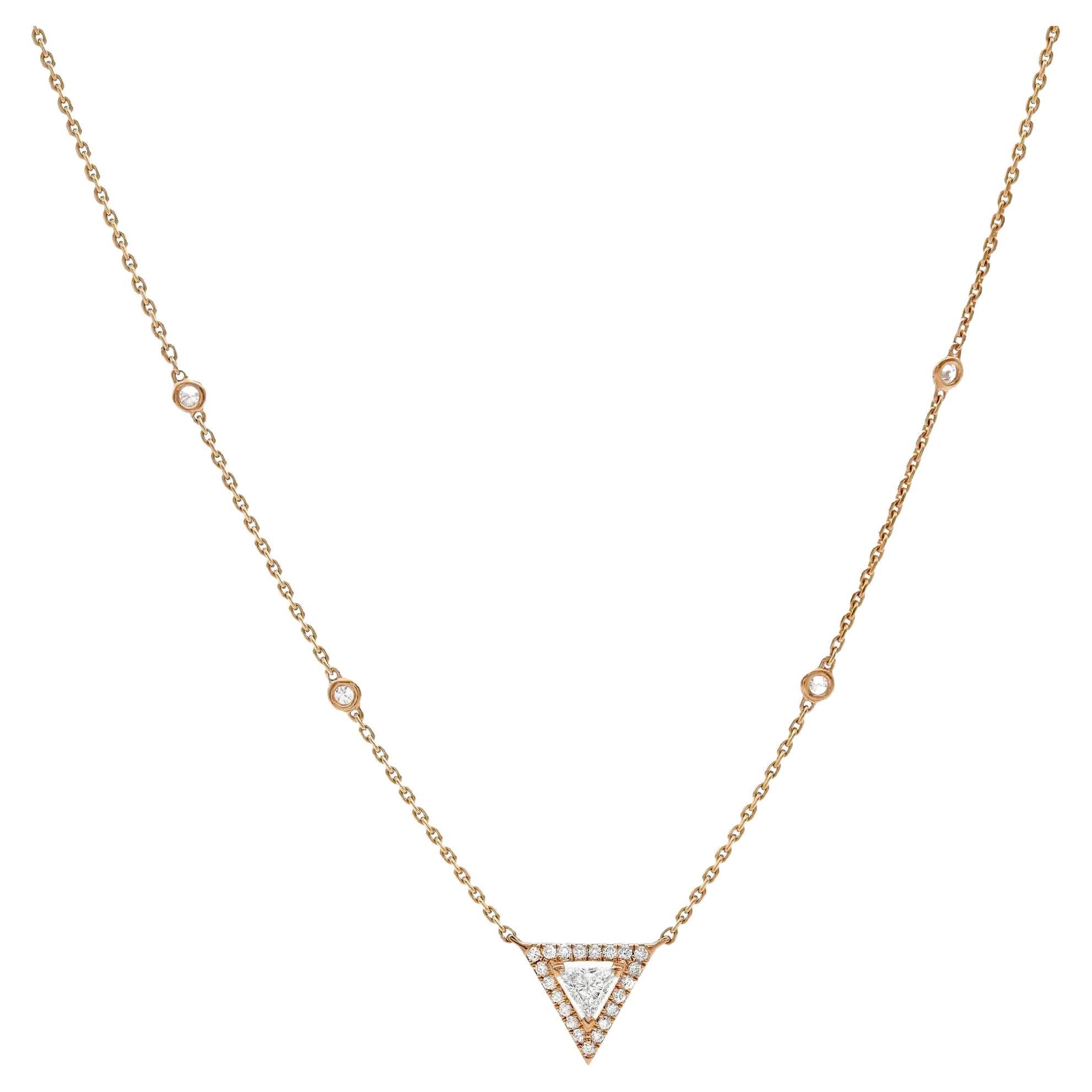 Messika 0.48Cttw Thea Diamond Chain Necklace 18K Rose Gold 17.5 Inches For Sale