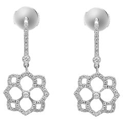 Messika Boucles d'oreilles pendantes Eden Dormeuses en or blanc 18 carats avec diamants 0,57 carat