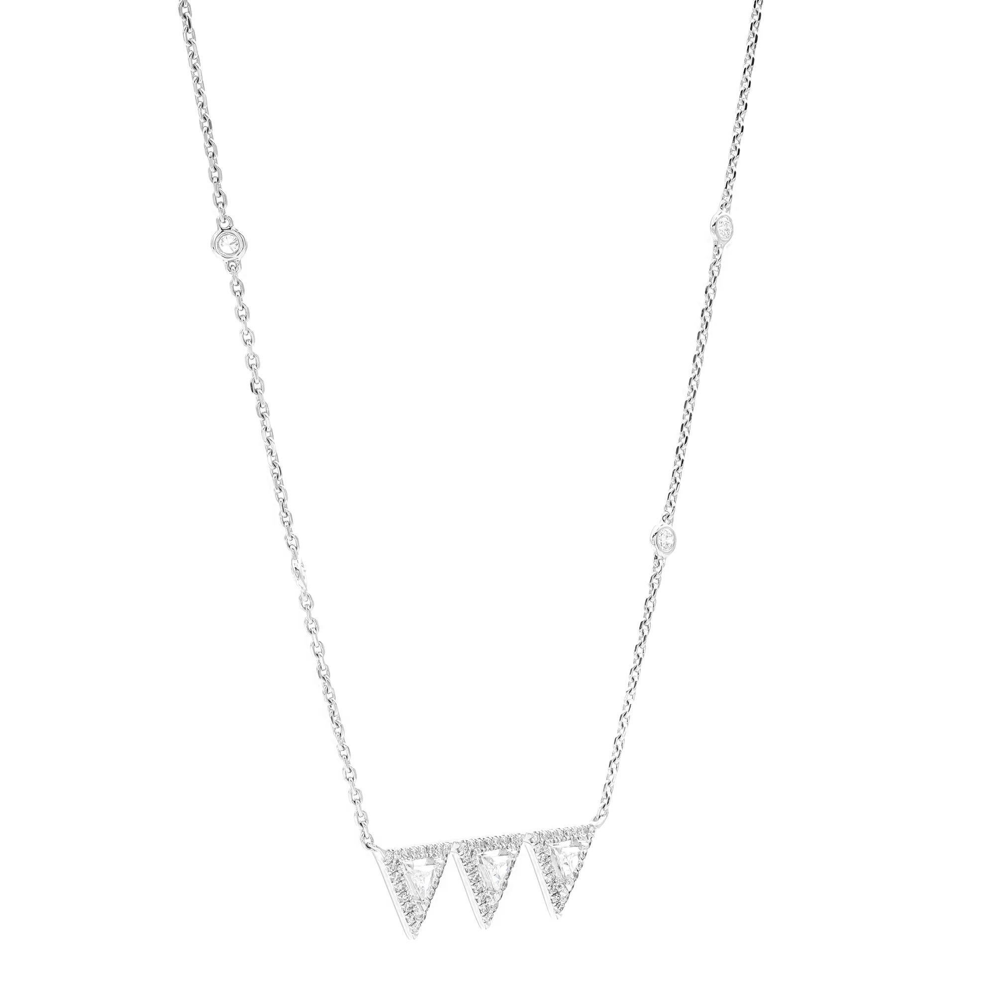 Messika 0.57Cttw Thea Toi & Moi Collana con catena di diamanti in oro bianco 18K 17 pollici In condizioni Nuovo in vendita a New York, NY