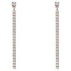 Messika 0.59Cttw Barrette Gatsby Diamond Long Drop Earrings 18K Rose Gold