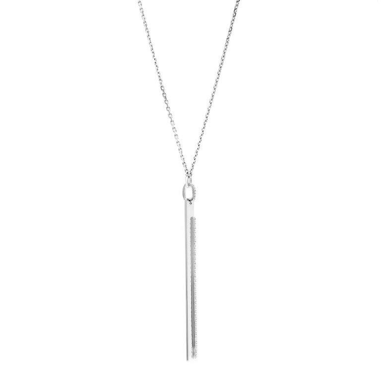 Messika Sautoir Kate Diamond Bar Necklace 18K White Gold