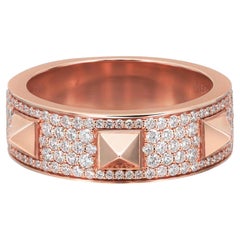 Messika Bague à anneau en or rose 18 carats avec diamants 0,61 carat au total, taille 52 US 6,25