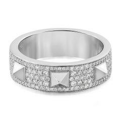 Messika 0.61Cttw Spiky Diamond Band Ring 18K White Gold Size 53 US 6.5