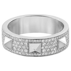 Messika Bague à anneau en or blanc 18 carats avec diamants 0,61 carat au total, taille 53 US 6,5