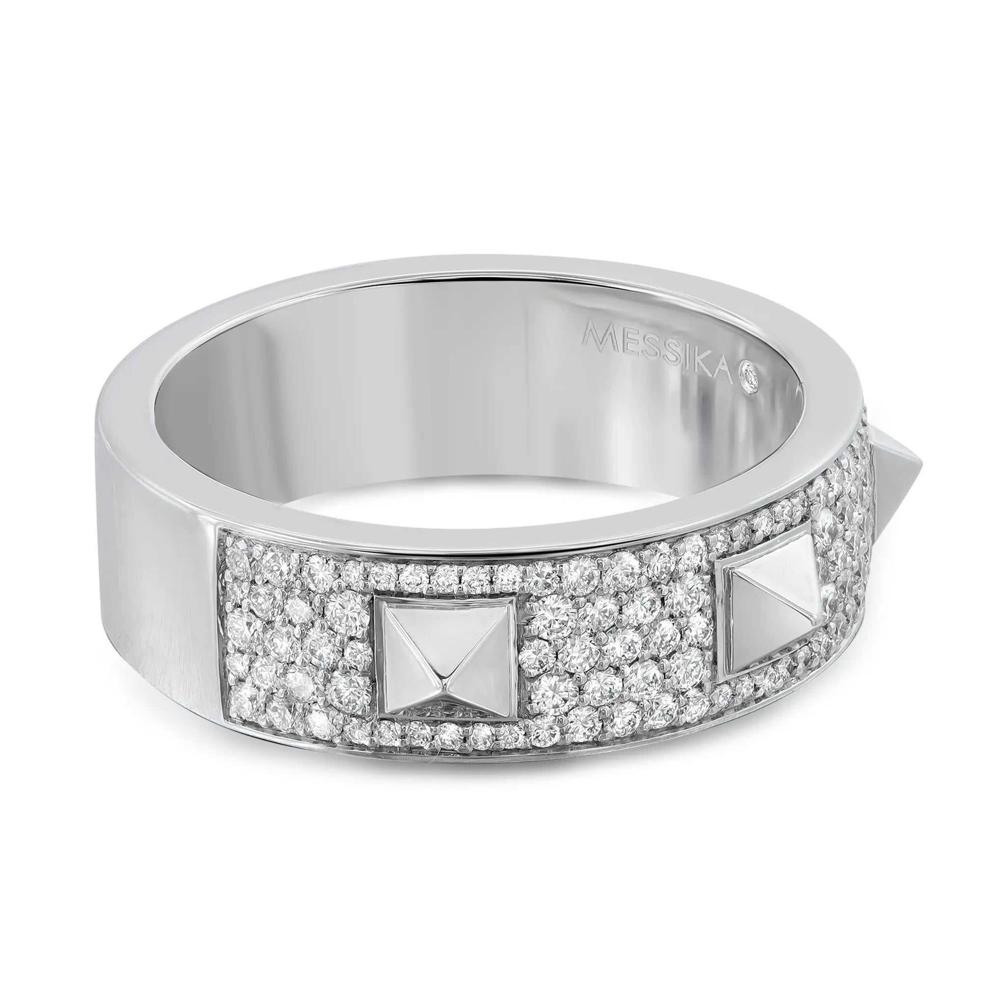 Messika 0.61Cttw Spiky Diamond Band Ring 18K Weißgold Größe 57 US 8.25 (Moderne) im Angebot