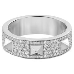 Messika Bague à anneau en or blanc 18 carats avec diamants 0,61 carat au total, taille 57 US 8,25