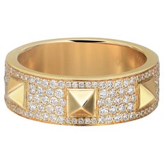 Messika Bague à anneau en or jaune 18 carats avec diamants 0,61 carat au total, taille 53 US 6,5