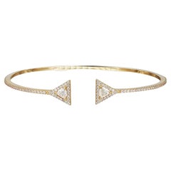 Messika Bracelet ouvert en or jaune 18 carats avec diamants taille moyenne de 0,62 carat
