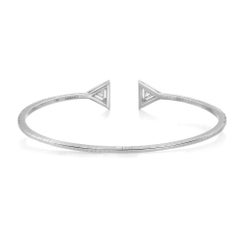 Messika 0.65Cttw Thea Skinny Diamond Open Bracelet 18K White Gold Size: Medium