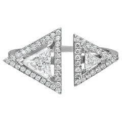 Messika 0.65Cttw Thea Toi & Moi Diamond Ring 18K White Gold Size 52 US 6