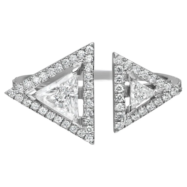 Bague Or 18 Carats Avec Diamants - 0,28 Ct, 4,65 G, Taille 60 - Occasion Solitaire