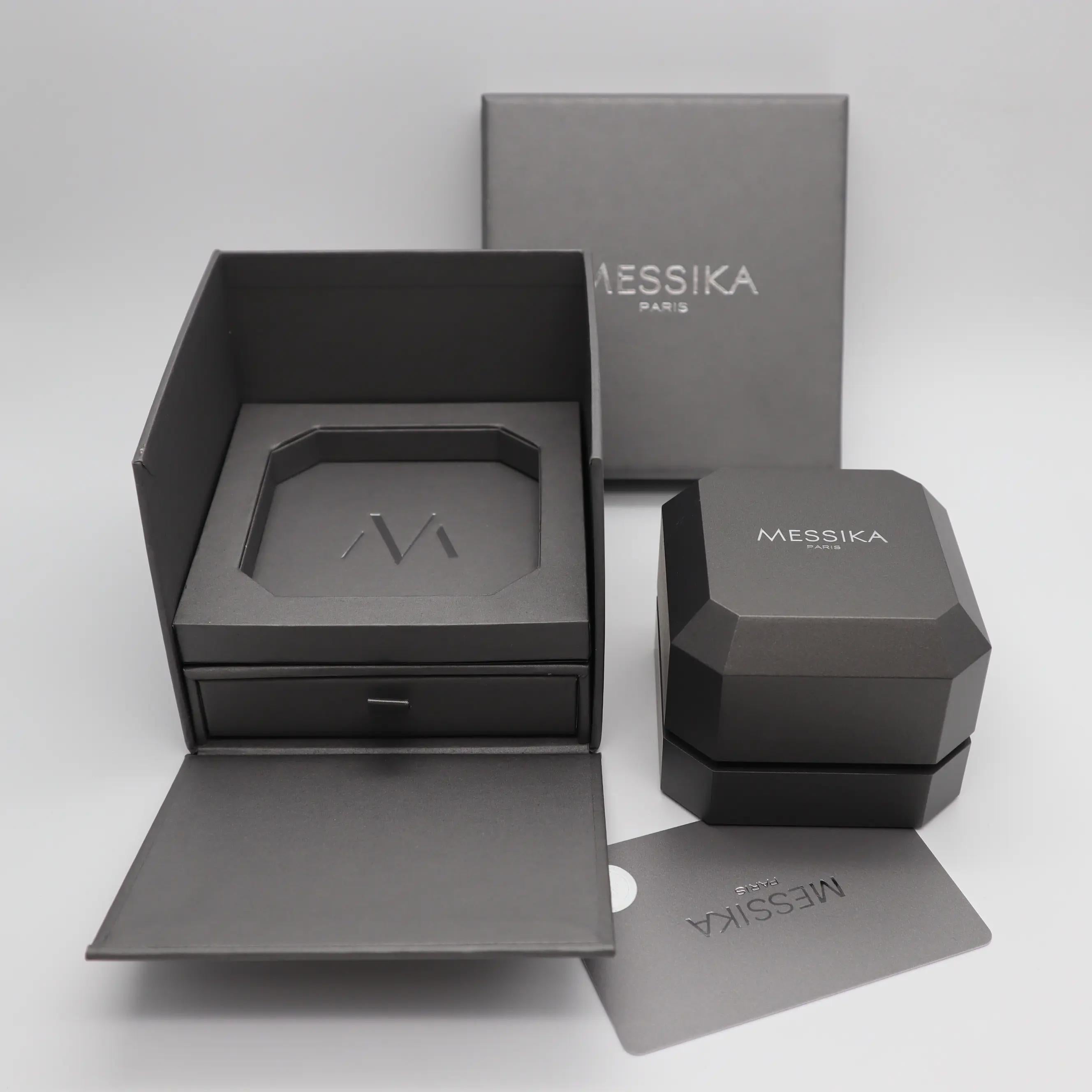 Modern Messika 0.71Cttw Thea Toi & Moi Diamond Double Ring 18K White Gold Size 52 US 6 For Sale