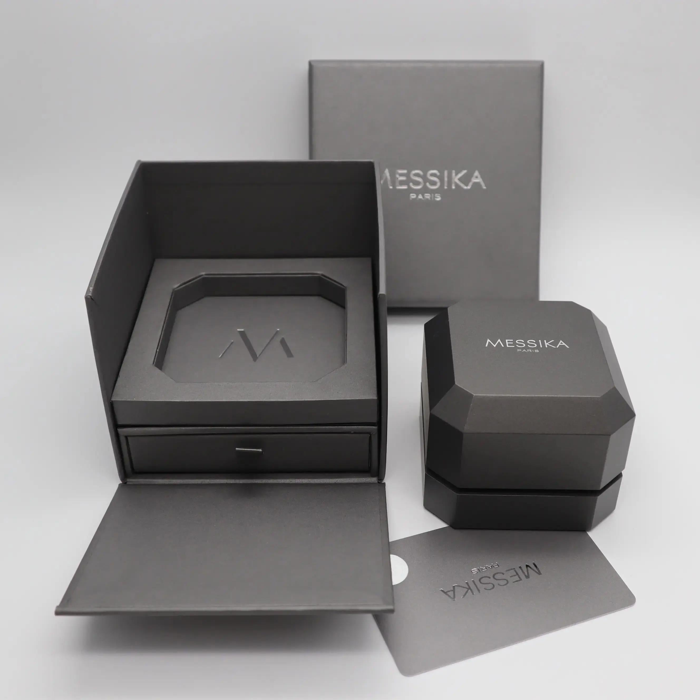 Modern Messika 0.71Ctw Thea Toi & Moi Diamond Double Ring 18K White Gold Size 53 US 6.5 For Sale