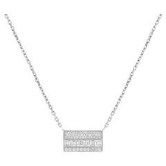 Messika 0.72Cttw Liz Diamond Pendant Chain Necklace 18K White Gold 17 Inches