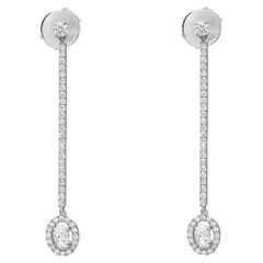Messika 0.82Cttw Pend Glam'Azone Diamond Drop Earrings 18K White Gold
