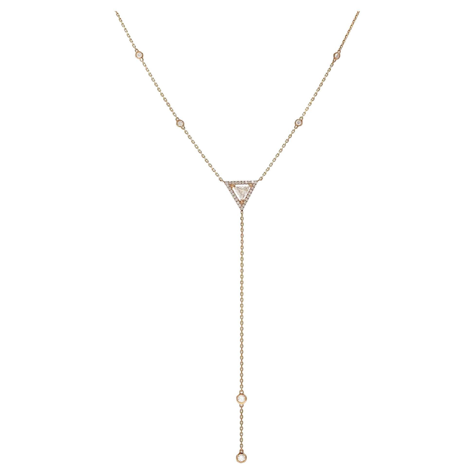 Messika 0.83Cttw Cravate Thea Diamond Necklace 18K Rose Gold 