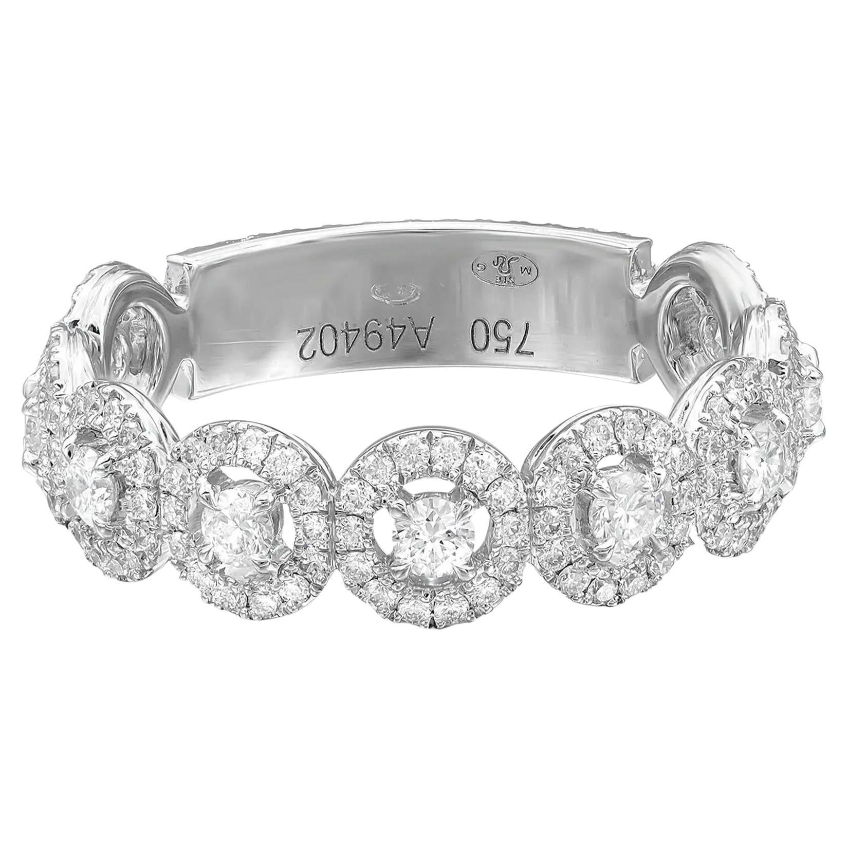 Messika 0.87Cttw All Joy Diamond Band Ring 18K White Gold Size 55 US 7.5 For Sale