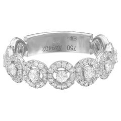 Messika Bague jonc All Joy en or blanc 18 carats avec diamants 0,88 carat, taille 54 US 7