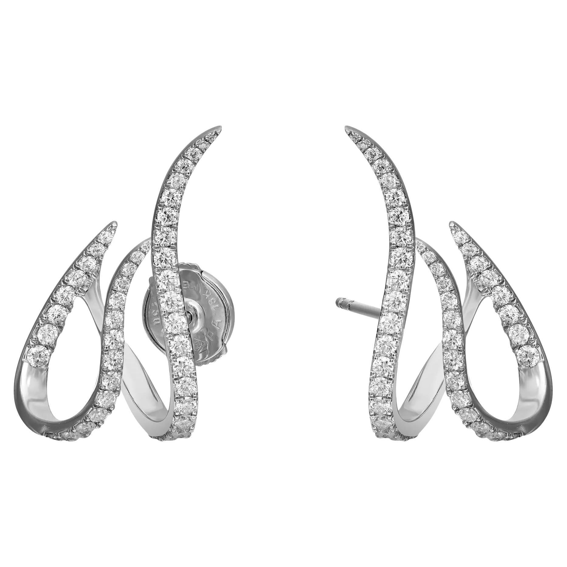 Messika 0.89Cttw Gatsby Daisy Diamond Earrings 18K White Gold For Sale