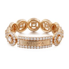 Messika 0.90Cttw All Joy Diamond Band Ring 18K Rose Gold Size 55 US 7.25