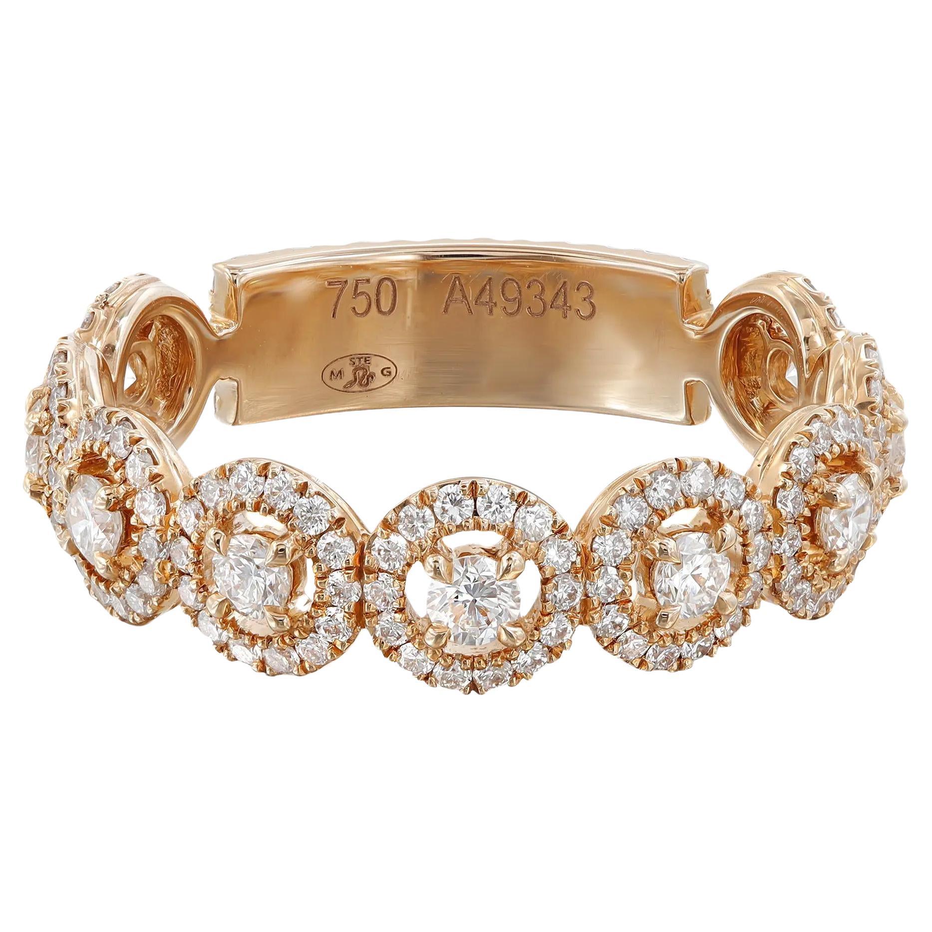 Messika 0.90Cttw All Joy Diamond Band Ring 18K Rose Gold Size 55 US 7.25