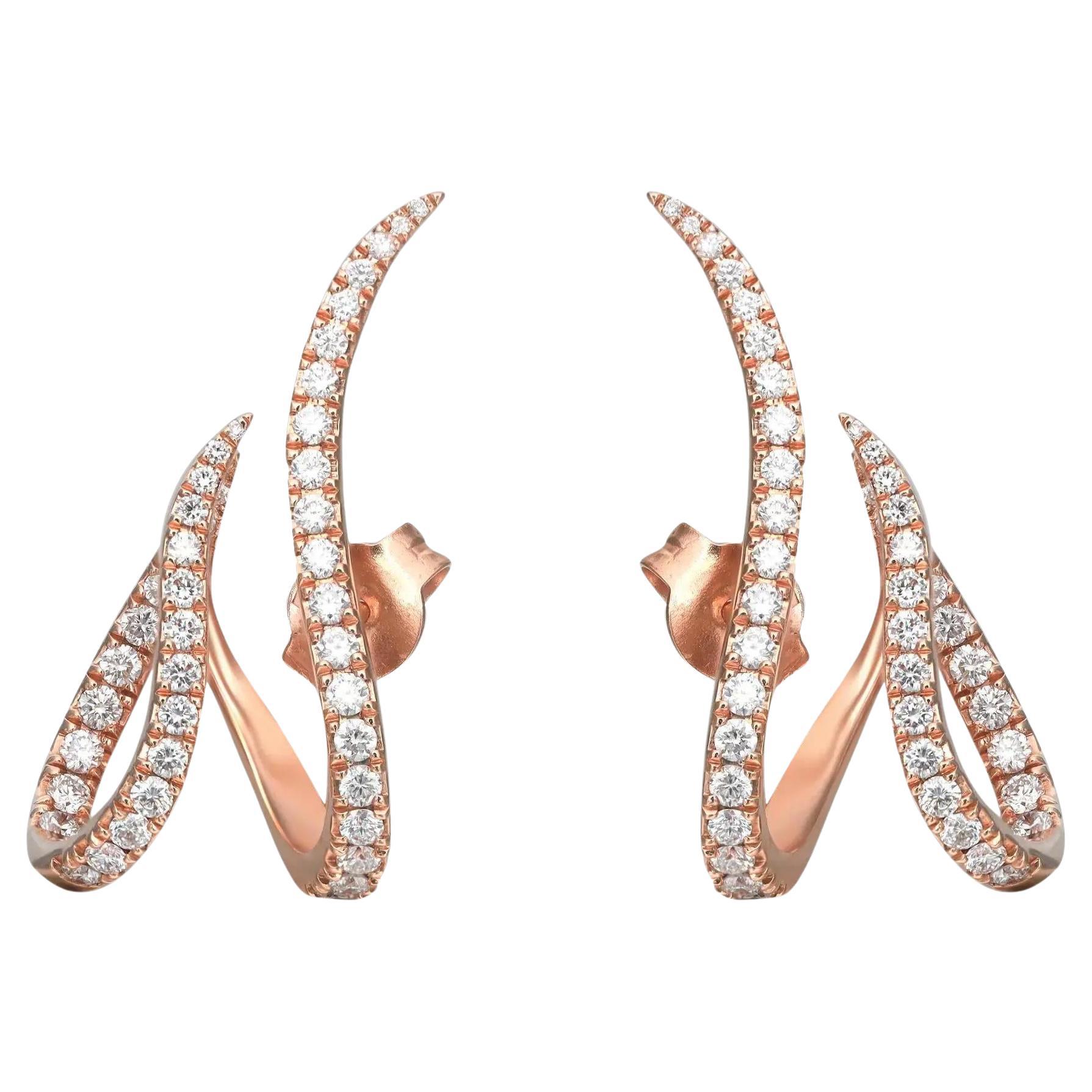 Messika Boucles d'oreilles marguerite Gatsby en or rose 18 carats avec diamants 0,97 carat