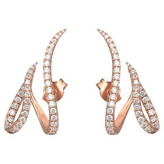 Vintage Messika 0.97Cttw Gatsby Daisy Diamond Earrings 18K Rose Gold