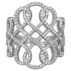 Messika 1.00Cttw Promess Diamond Band Ring 18K White Gold Size 53 US 6.5