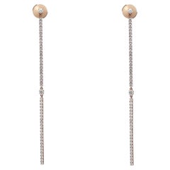 Messika 1,26 Gesamtkaratgewicht 2 Barrettes Gatsby Diamant Lange Tropfenohrringe 18K Roségold