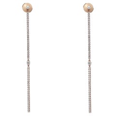 Messika 1.26Cttw 2 Barrettes Gatsby Diamond Long Drop Earrings 18K Rose Gold 