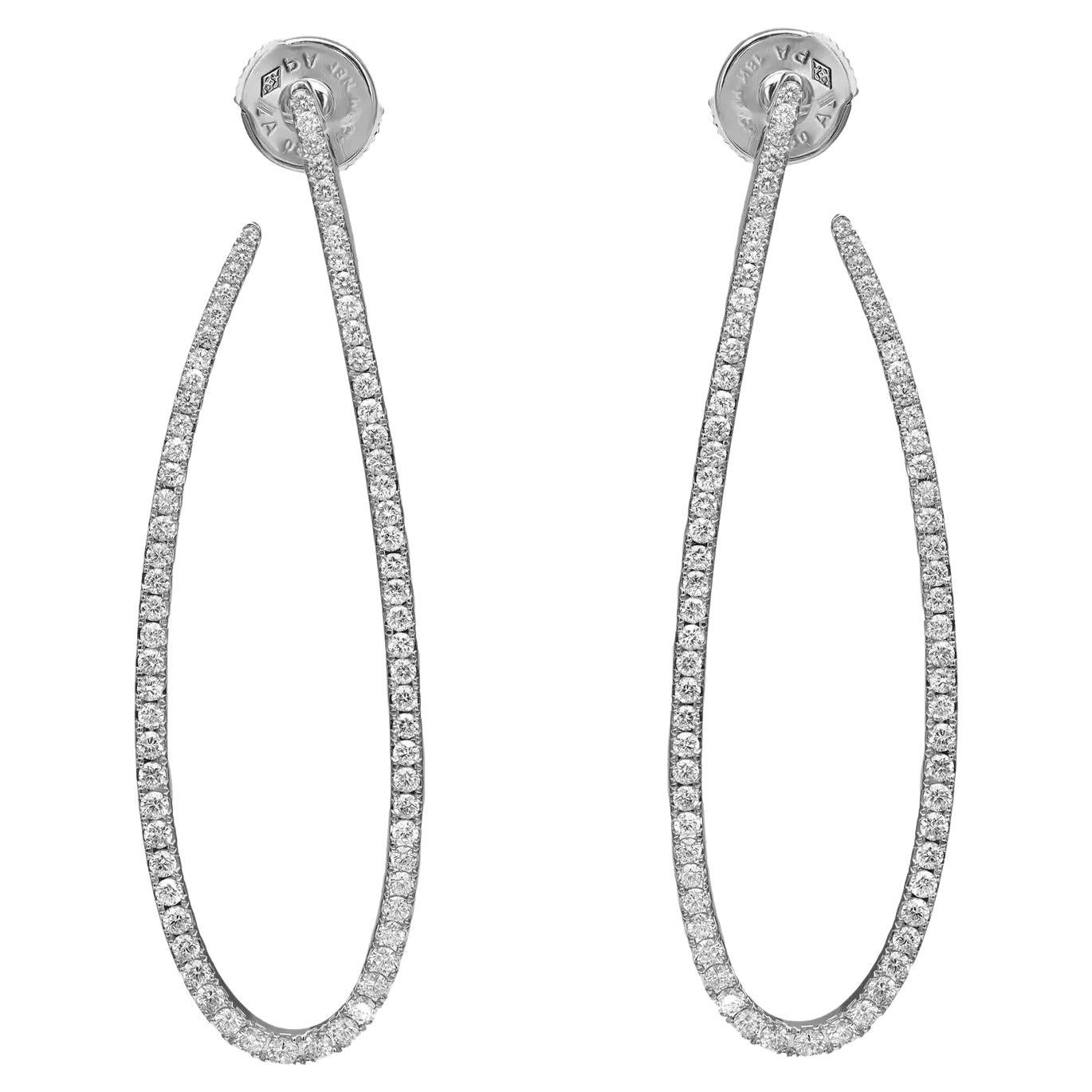 Messika 1.33Cttw Gatsby Ovales Diamond Dangle Earrings 18K White Gold For Sale
