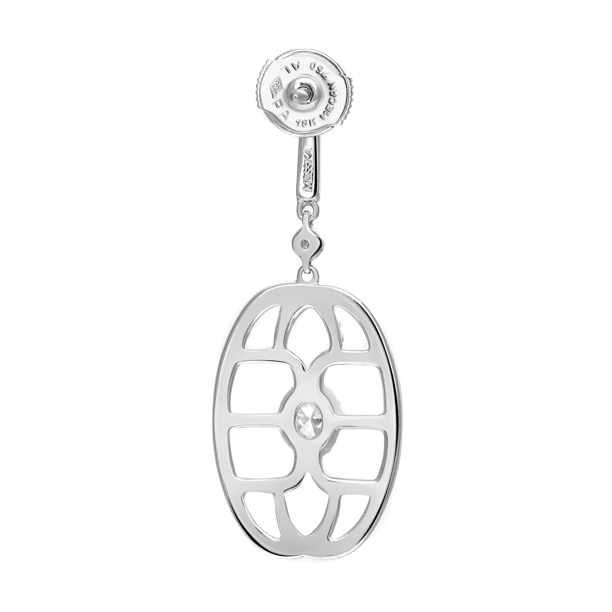 Modern Messika 1.52Cttw New Amazone Diamond Drop Earrings 18K White Gold For Sale
